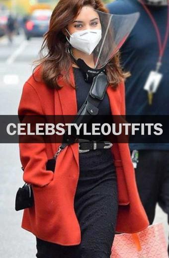 Karessa Johnson Tick Tick Boom Vanessa Hudgens Red Wool Coat