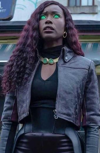 Titans Anna Diop Kory Anders Starfire Black Cropped Jacket
