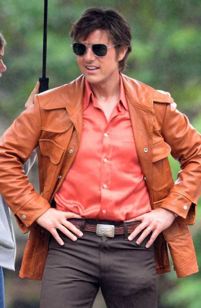 American Made Barry Seal Tom Cruise Brown Leather Jacket