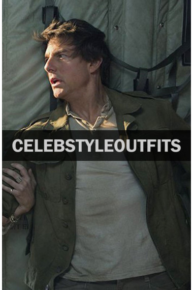 The Mummy Movie Tom Cruise Nick Morton Green Cotton Jacket