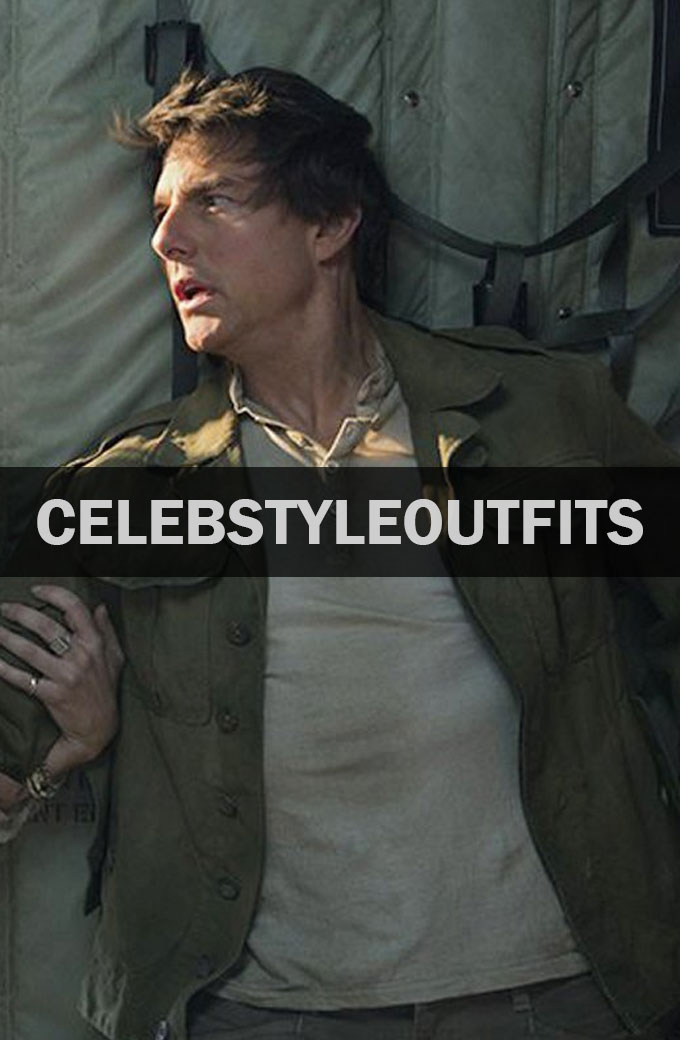 The Mummy Movie Tom Cruise Nick Morton Green Cotton Jacket