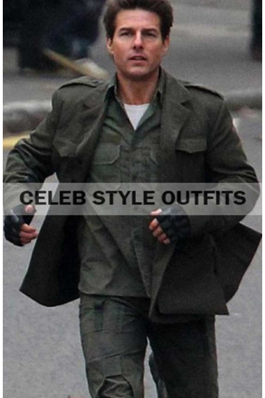William Cage Tom Cruise Edge of Tomorrow Military Green Coat