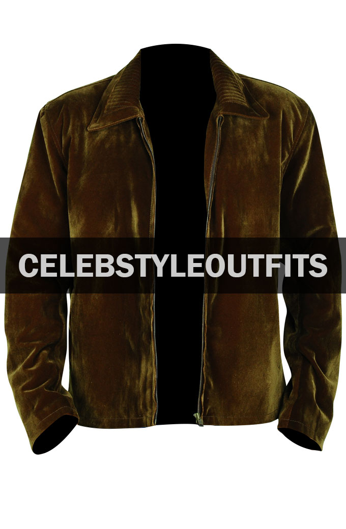 Tom Cruise Jerry Maguire Mens Casual Brown Velvet Jacket