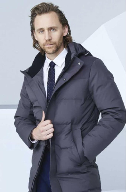 Bosideng Winter Collection Tom Hiddleston Grey Puffer Coat bosideng-tom-hiddleston-grey-coat