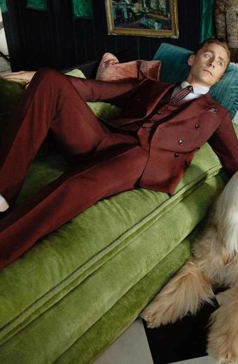 Tom Hiddleston Gucci Cruise 2017 Royal Maroon Suit Tuxedo