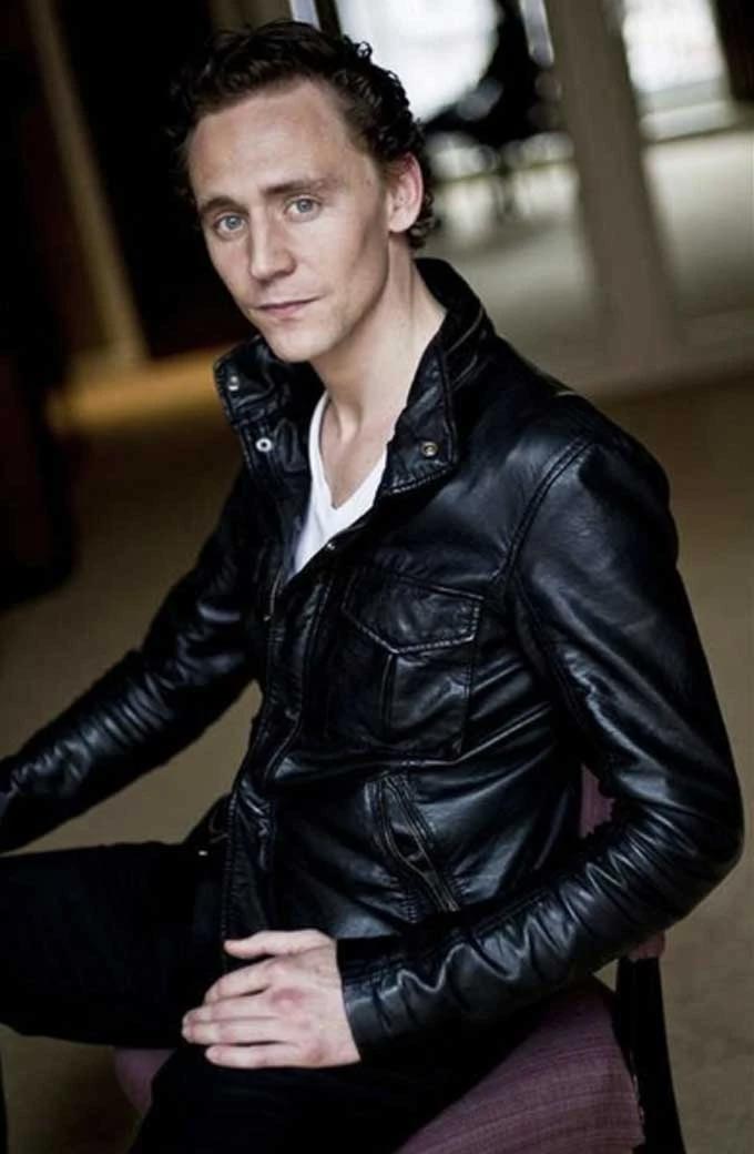 Casual Mens Tom Hiddleston Street Style Biker Leather Jacket