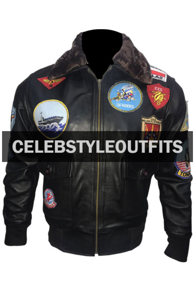 Tom Cruise Top Gun Maverick Aviator Bomber Shearling Jacket