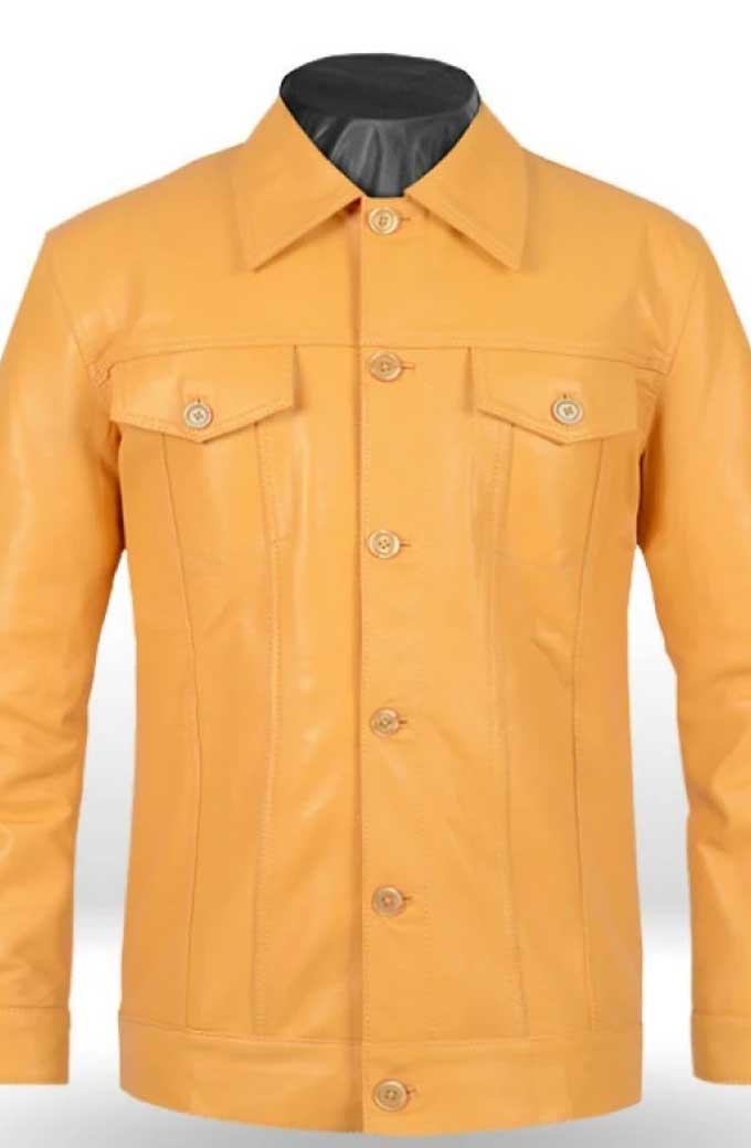 Transformers 4 Mark Wahlberg Yellow Leather Jacket