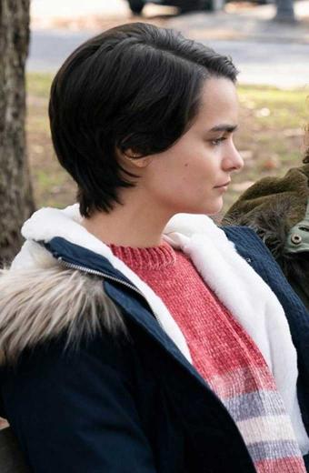 Elodie Davis Brianna Hildebrand Trinkets Black Hooded Parka