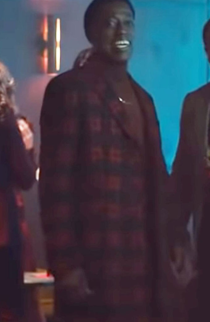 Wesley Snipes Carlton True Story Plaid Maroon Checked Coat
