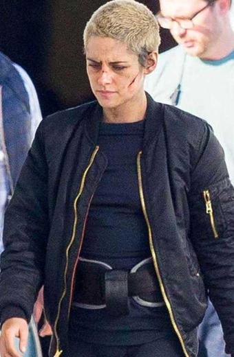 Underwater Norah Price Kristen Stewart Black Bomber Jacket