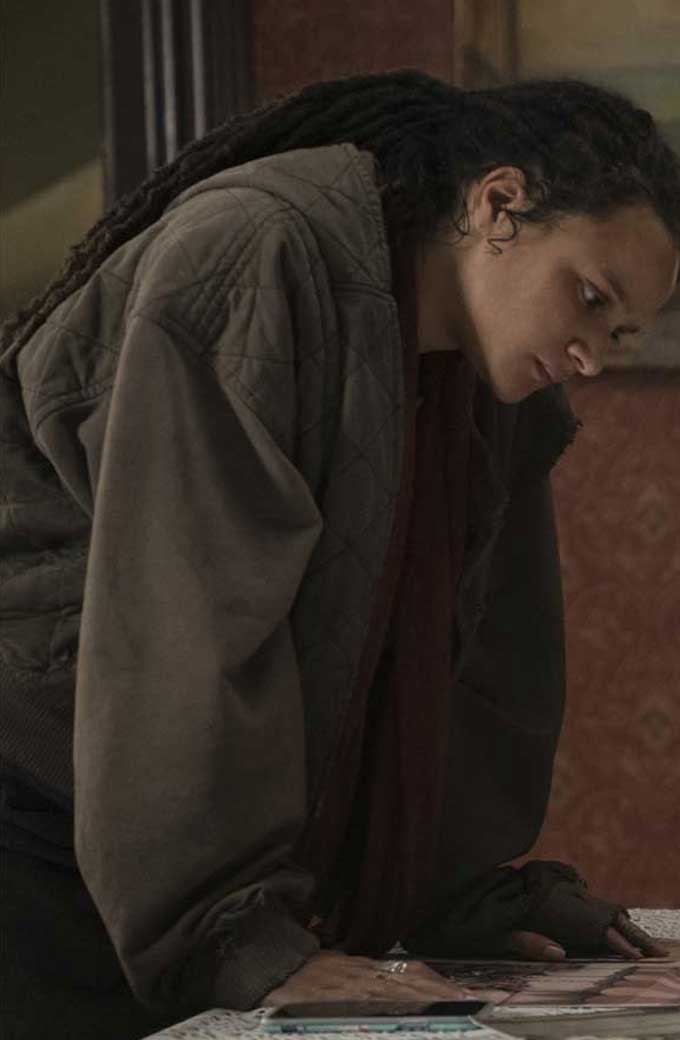 Utopia Sasha Lane Jessica Hyde Bomber Grey Quilted Jacket utopia-jessica-hyde-grey-jacket