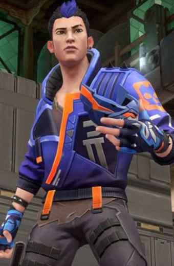 Valorant Video Game Yoru Bomber Blue Cosplay Leather Jacket