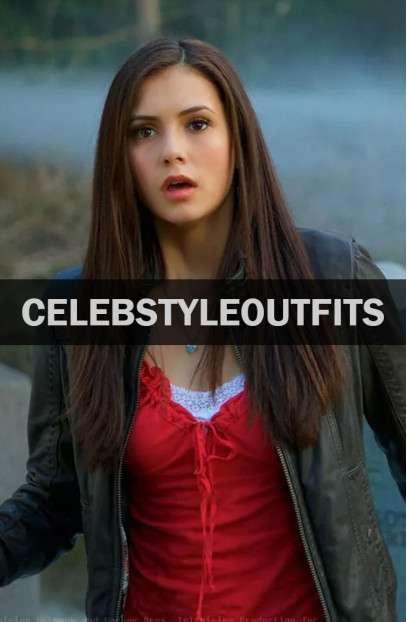 Vampire Diaries Elena Gilbert Nina Dobrev Black Leather Jacket the-vampire-diaries-nina-dobrev-jacket