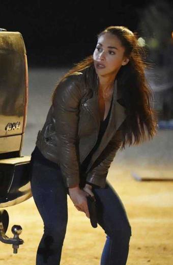 Micki Ramirez Lindsey Morgan Walker Biker Brown Leather Jacket