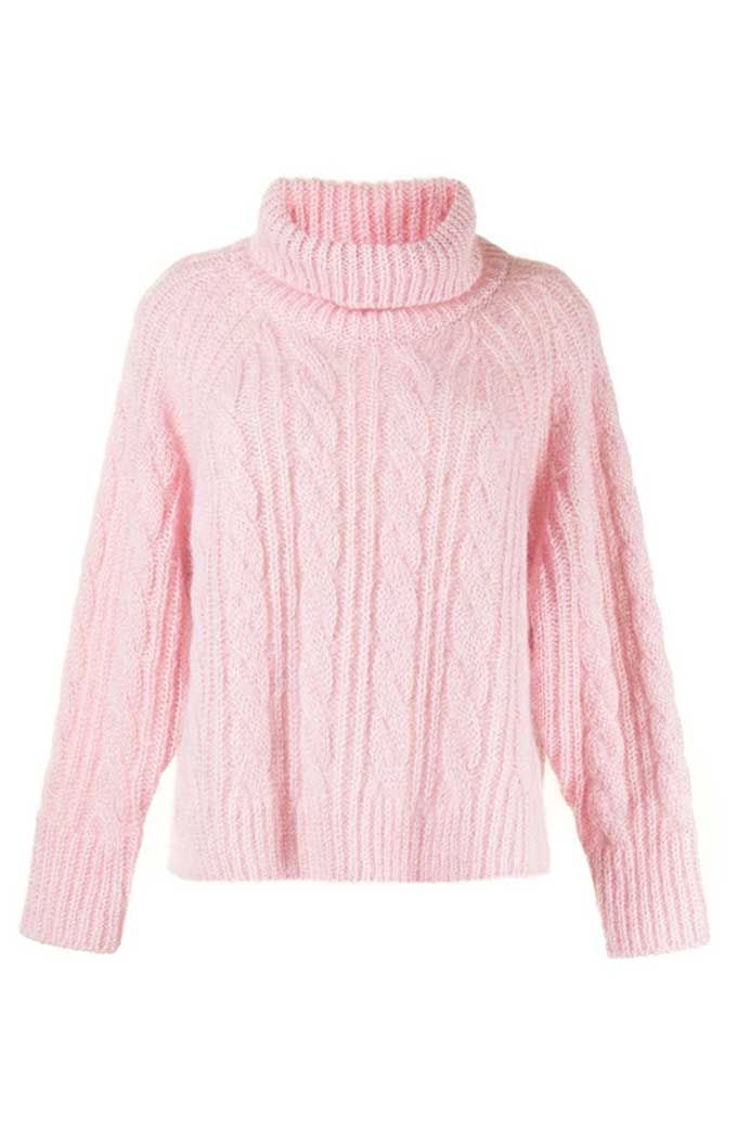 Enid Sinclair Emma Myers Wednesday Pink Wool Knitted Sweater