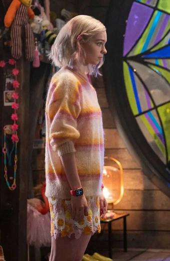 Emma Myers Enid Sinclair Wednesday Multicolor Stripes Sweater