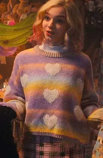 Enid Sinclair Emma Myers Wednesday Multicolor Wool Sweater