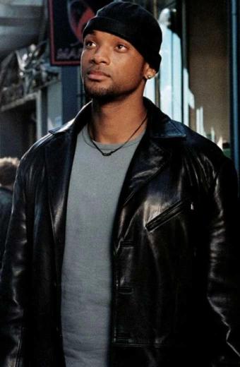 Will Smith I Robot Detective Del Spooner Black Leather Jacket
