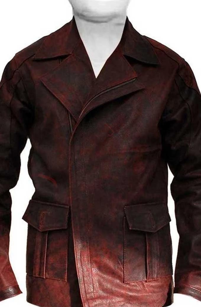 I Robot Will Smith Detective Del Spooner Distressed Red Jacket