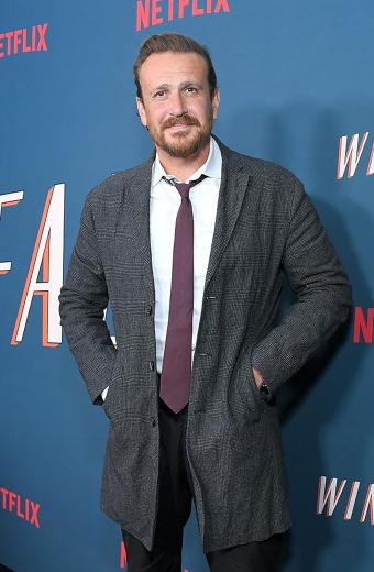 Windfall Jason Segel Nobody Grey Pinstripe Cotton Trench Coat