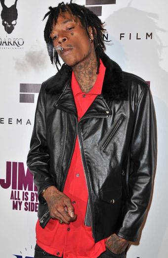 Jimi Wiz Khalifa Street Style Mens Casual Black Leather Jacket