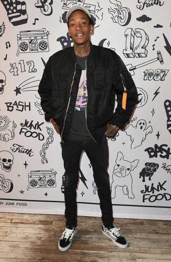 BASH Wiz Khalifa Junk Food Bomber Black Polyester Jacket
