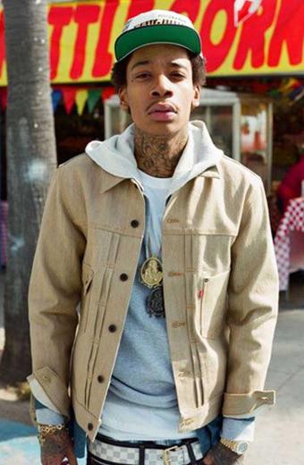 Mens Wiz Khalifa Street Style Casual Beige Cotton Jacket