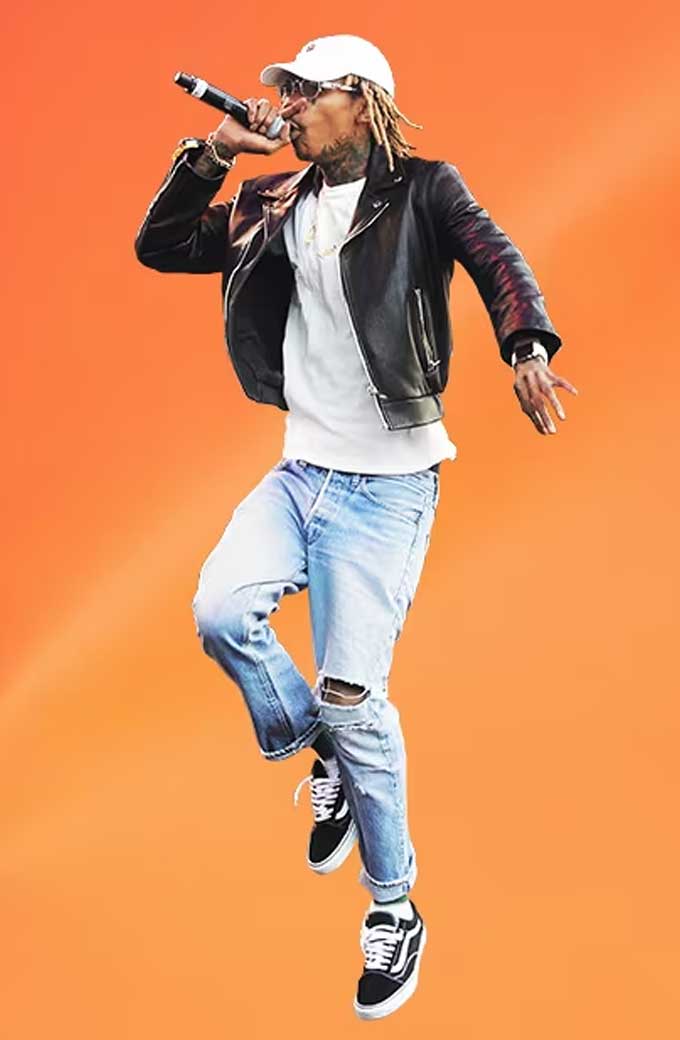 HOT 97 FM SUMMER JAM Wiz Khalifa Black Biker Leather Jacket