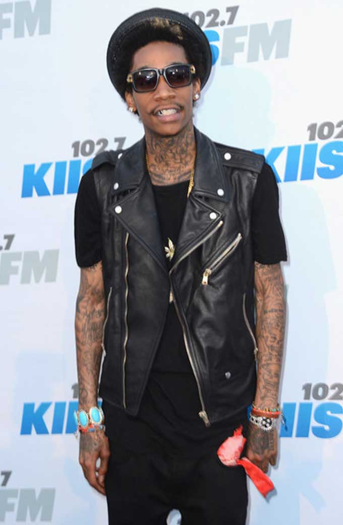 Wiz Khalifa KIIS FM WANGO TANGO Biker Black Leather Vest