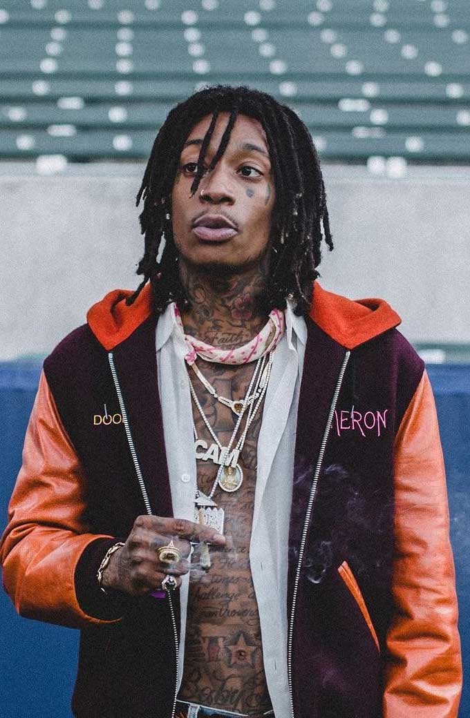 Doobies Wiz Khalifa Letterman Taylors Burgundy Hooded Jacket