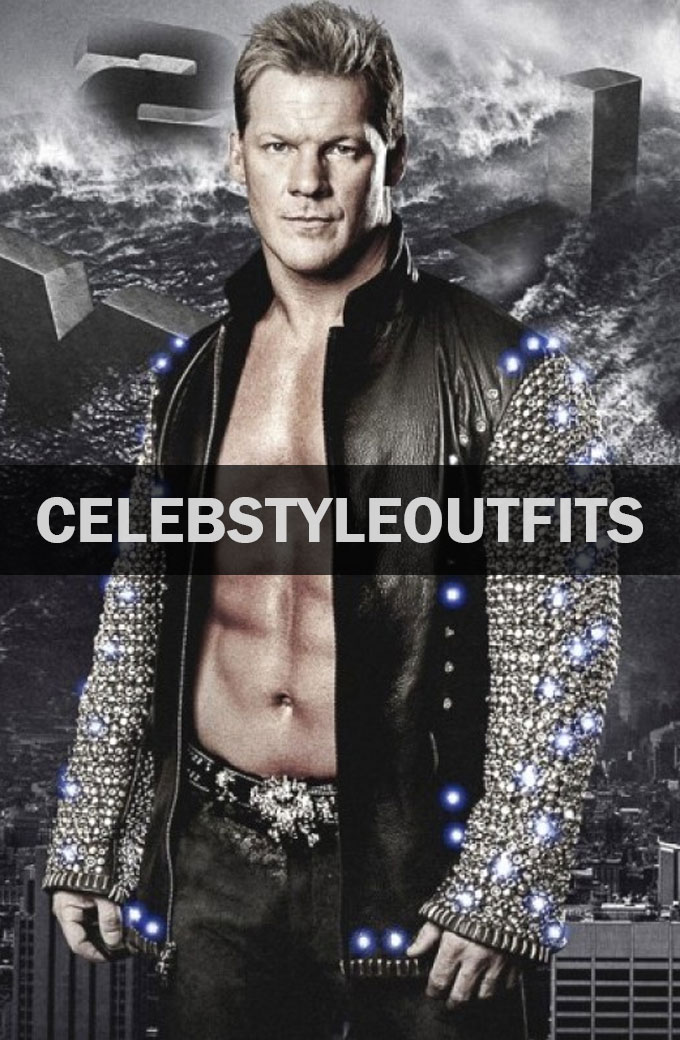 WWE Chris Jericho Casual Mens Black Studded Leather Jacket