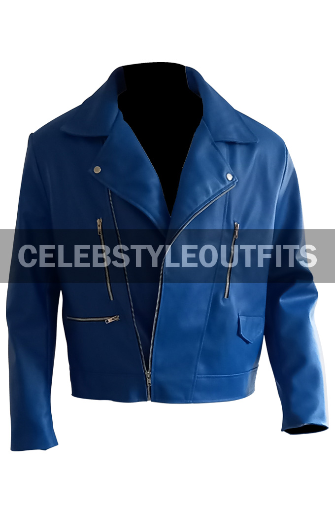 Fergal Devitt Finn Balor WWE RAW Biker Blue Leather Jacket