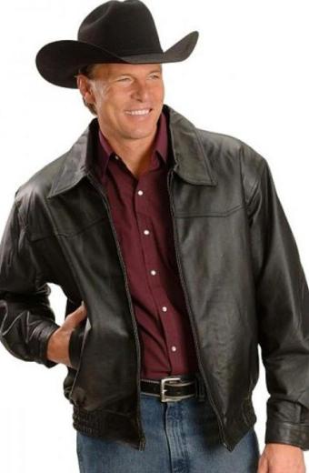 Bradshaw WWE John Layfield JBL Bomber Black Leather Jacket
