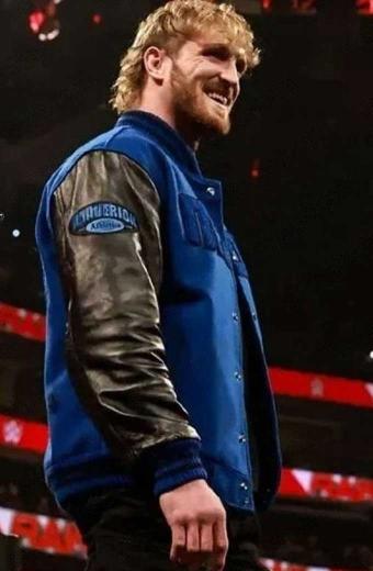 WWE Superstar Logan Paul Smackdown Blue Bomber Varsity Jacket