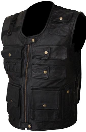 Smackdown Roman Reigns WWE Biker Black Leather Tactical Vest