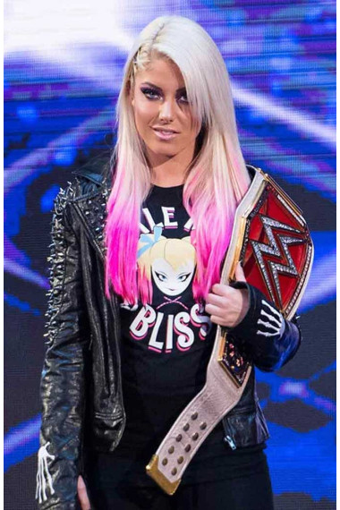 WWE Alexa Little Miss Bliss Black Studded Leather Jacket