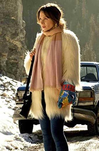 Dominique Provost Chalkley Wynonna Earp Waverly White Fur Coat