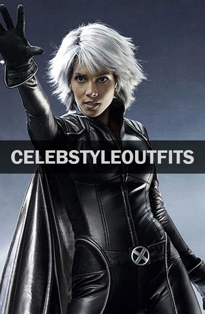 Halle Berry X-Men Storm Black Cosplay Leather Jumpsuit Jacket