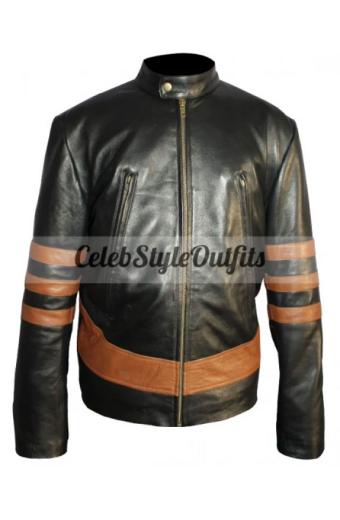 Logan X-Men Origins Wolverine Hugh Jackman Brown Biker Jacket