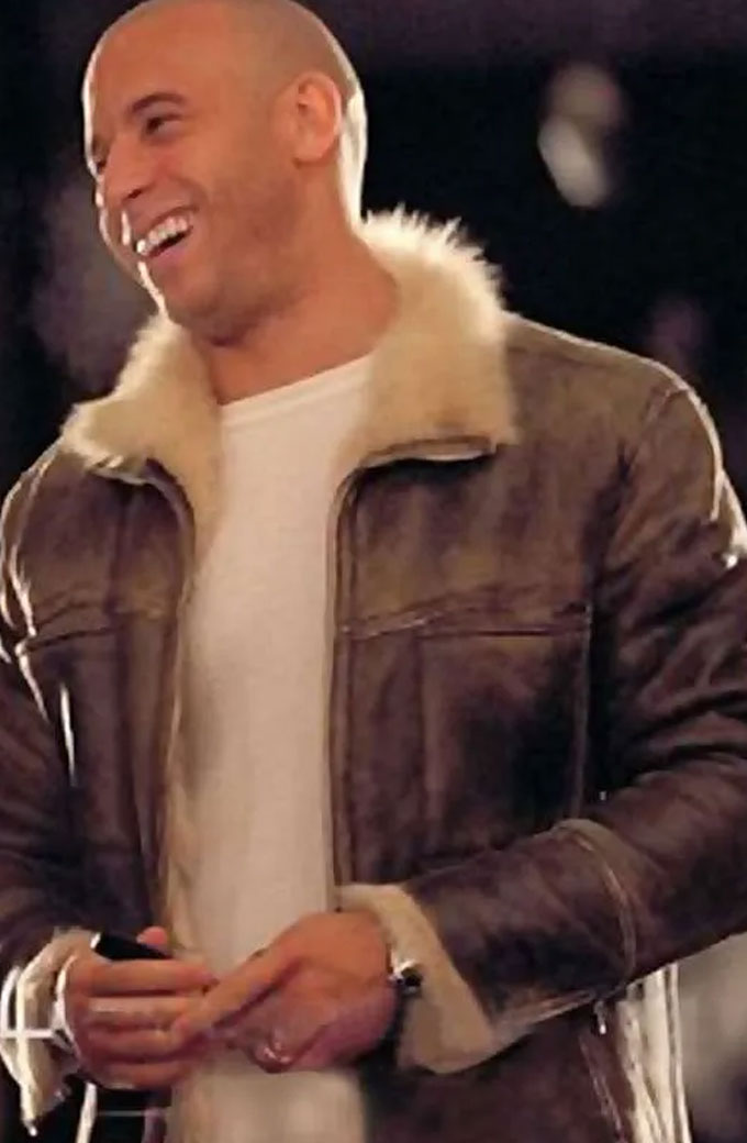 Vin Diesel XXX Return of Xander Cage Brown Leather Fur Jacket