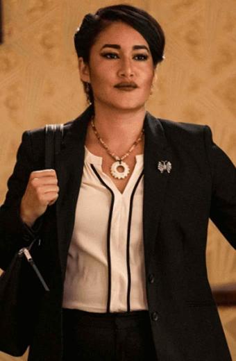 Yellowstone TV Show Qorianka Kilcher Angela Blue Thunder Coat