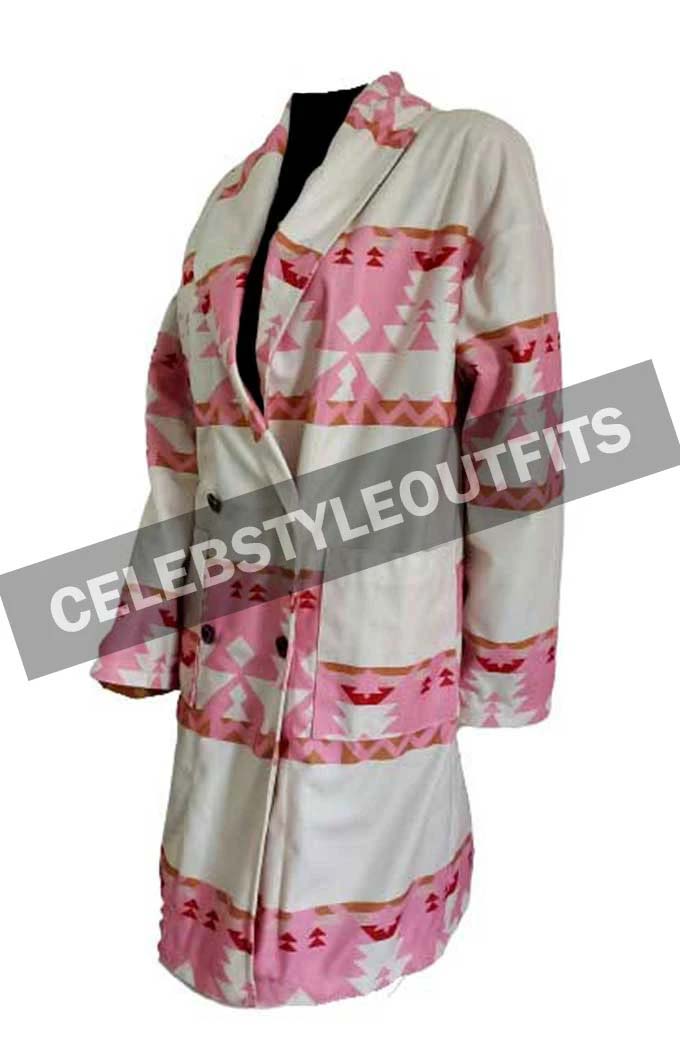 Beth Dutton Yellowstone Kelly Reilly Pink Fleece Wrap Coat