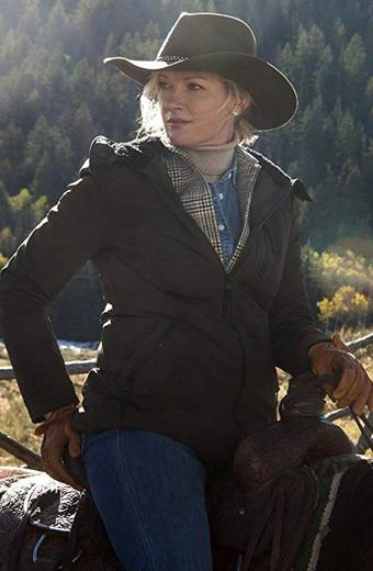 Yellowstone Gretchen Mol Evelyn Dutton Brown Hooded Jacket