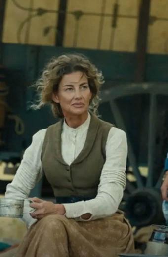 Margaret Dutton Yellowstone TV Show Faith Hill Brown Wool Vest