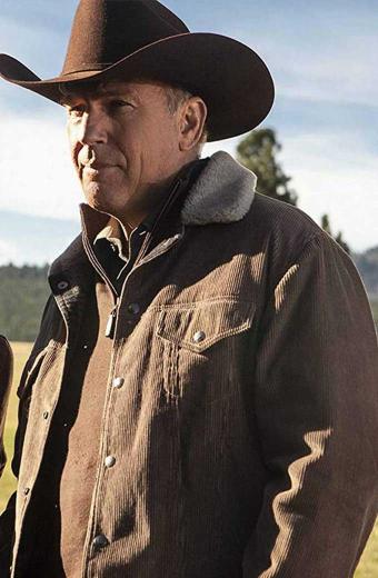 Yellowstone John Dutton Kevin Costner Brown Corduroy Jacket
