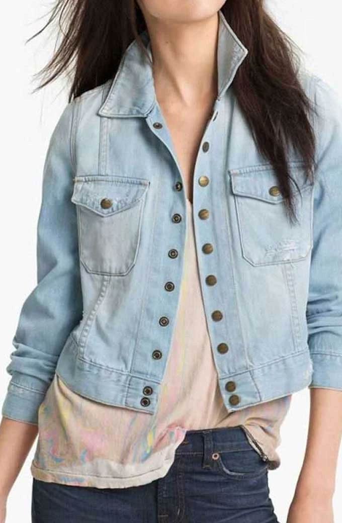 Kelsey Asbille Yellowstone Monica Dutton Blue Denim Jacket