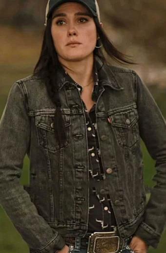 Mia Yellowstone TV Series Eden Brolin Black Denim Jacket