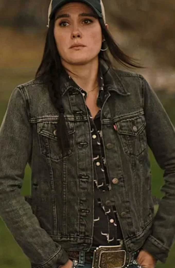 Mia Yellowstone TV Series Eden Brolin Black Denim Jacket