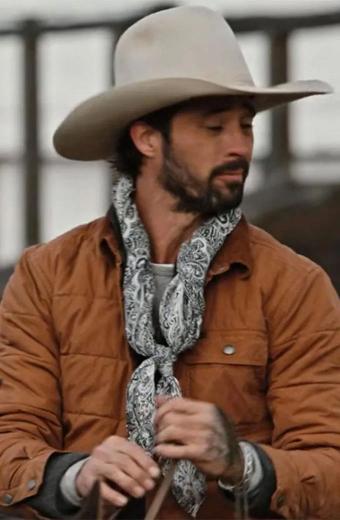 Walker Yellowstone Ryan Bingham Brown Cotton Puffer Jacket